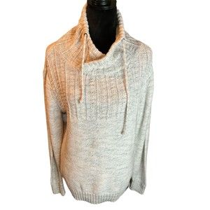 Carbon Ivory‎ Drawstring Neck Men's Sweater Medium